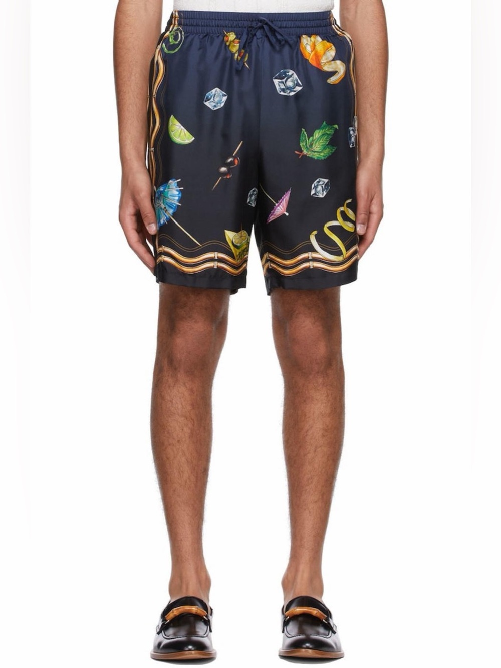 Casablanca Men's Navy Tropical-Print Shorts